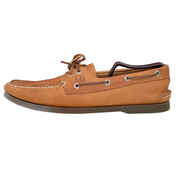 Sperry Top Sider Authentic Original 2 Eye Boat Deck Shoe Brown Leather Mens 12M - Picture 2 of 8